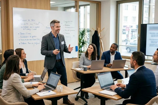 Organisme de formation mosellan en salle avec stagiaires